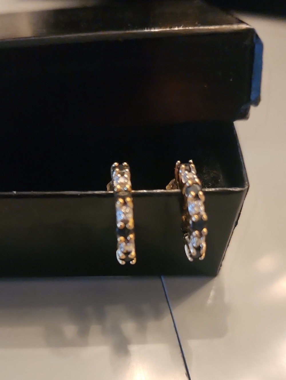 Gold-Tone Crystal Hoop Earrings - Elegant Women's Jewelry